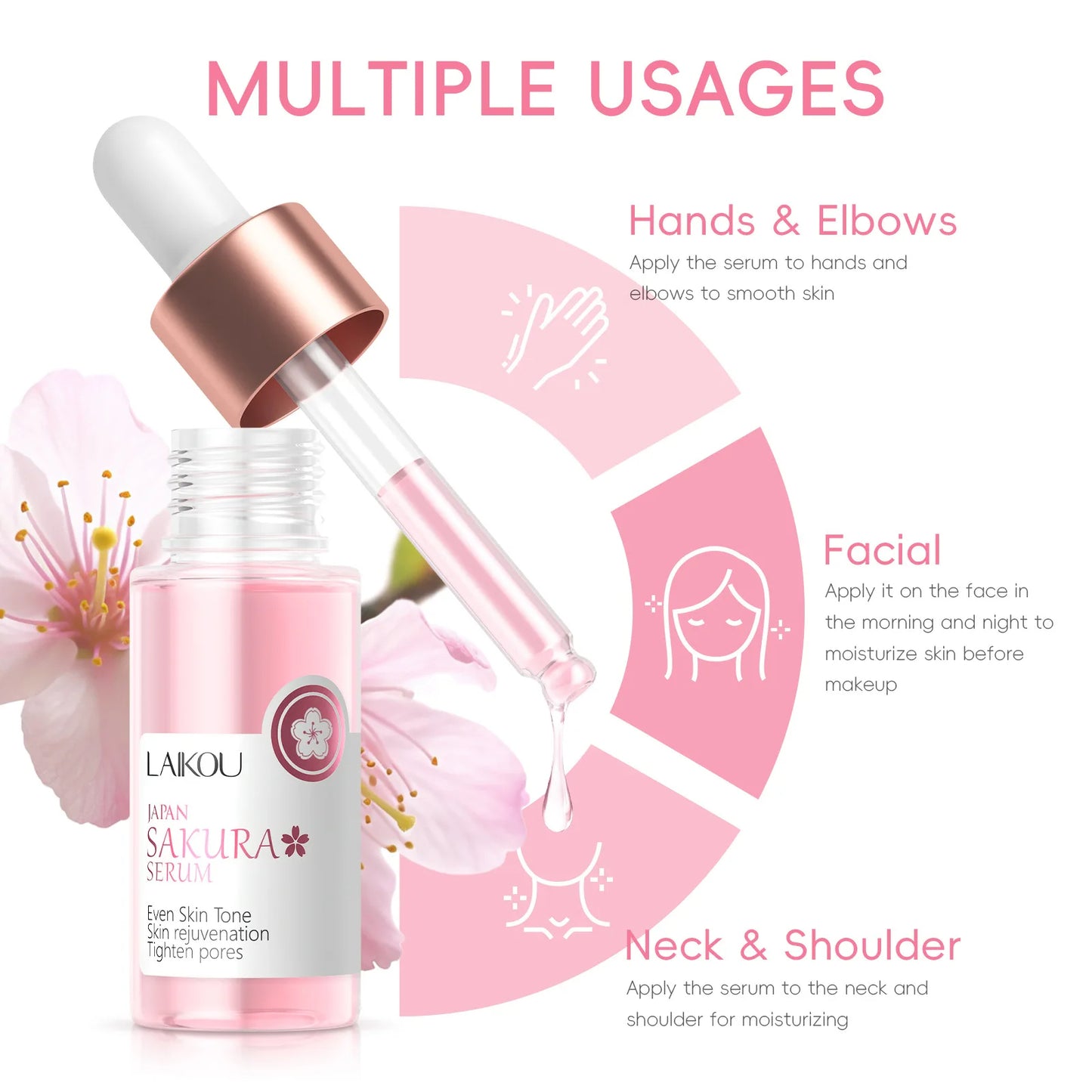 LAIKOU Japan Sakura Serum – Even Skin Tone, Hydration & Firming Essence