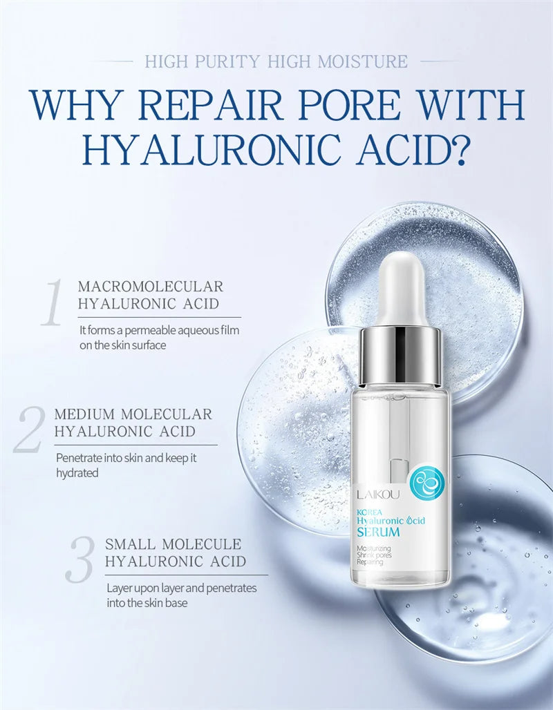 LAIKOU Korea Hyaluronic Acid Serum – Deep Hydration & Pore Repair Essence