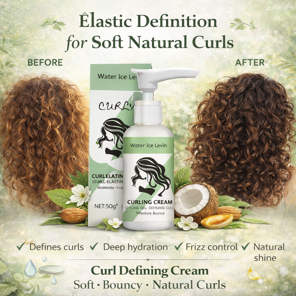 Curly Hair Elastin, Curl Defining Cream for Wavy Hair, Hair Enhancer Moisturizing, Curl Boost Defining Cream Hair Repairing Bounce, for Frizz Control & Color Treated, Curl Moisturizer