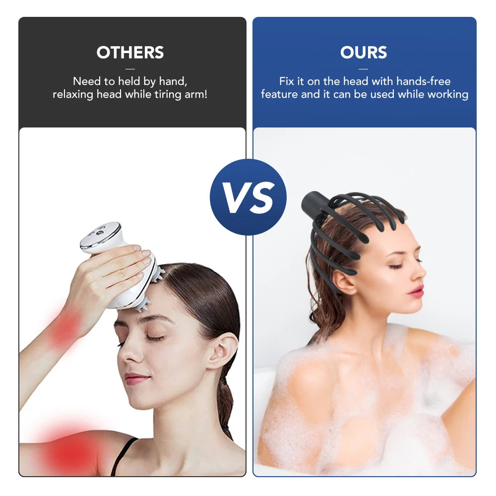 Intelligent Electric Octopus Head Massager Soul Extraction, Head Scratching Meridian Dredging, Scalp Massage And Relaxation Tool