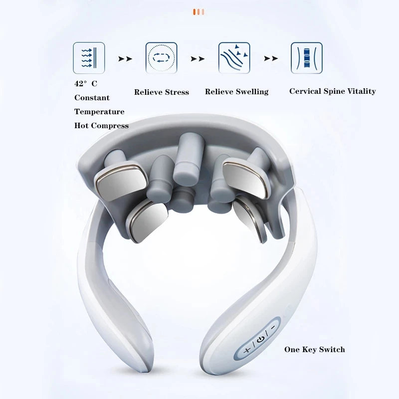 Upgraded Neck Smart Massager — TENS Pulse Therapy & 8D Simulated Techniques
