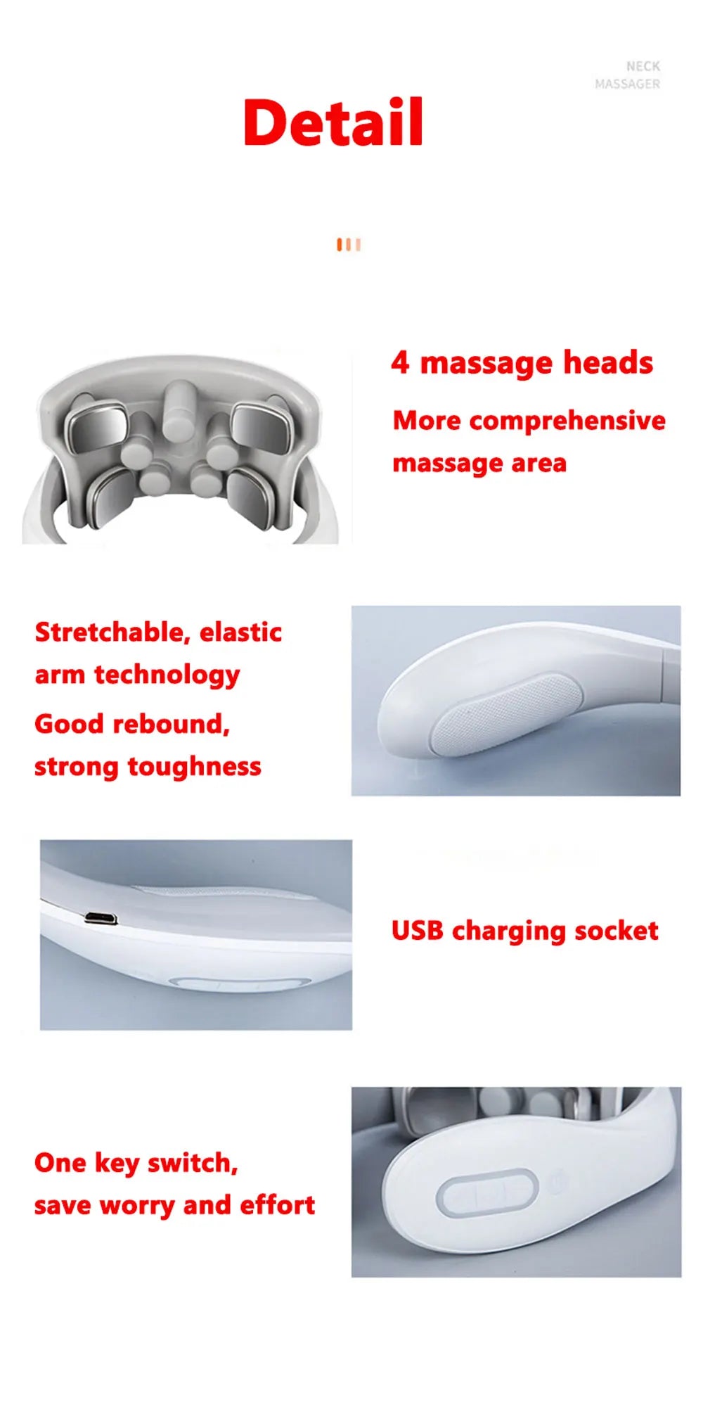 Upgraded Neck Smart Massager — TENS Pulse Therapy & 8D Simulated Techniques