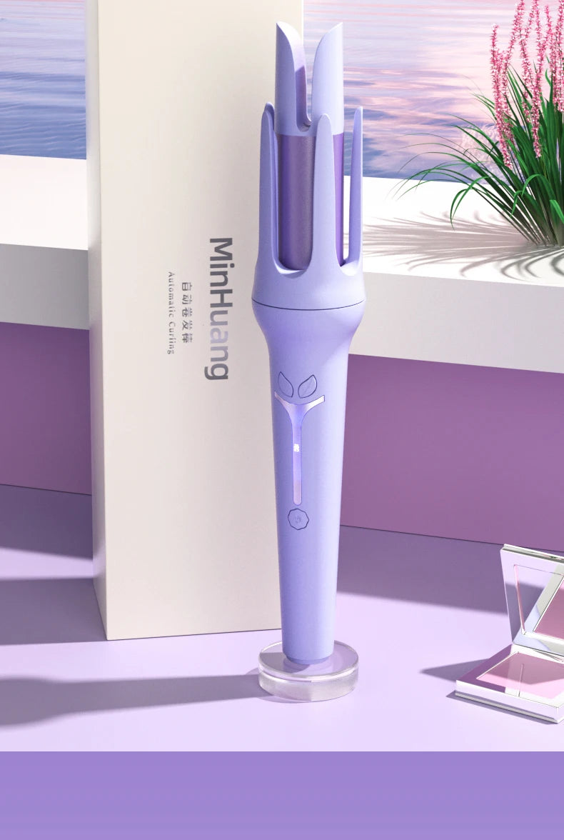 Luxury 32mm Automatic Curling Iron – Tourmaline Ceramic Rotating Hair Curler with Negative Ions, Anti-Scald Design, Dual Voltage & Gift Box Set