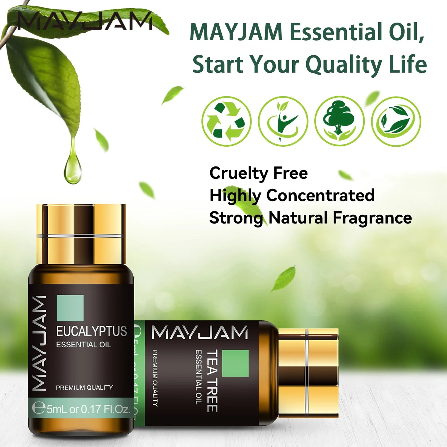 MAYJAM 20PCS 28PCS 35PCS Essential Oils Gift Set For Aromatherapy Diffuser Humidifier Candle Lavender Vanilla Lemon Bergamot Oil
