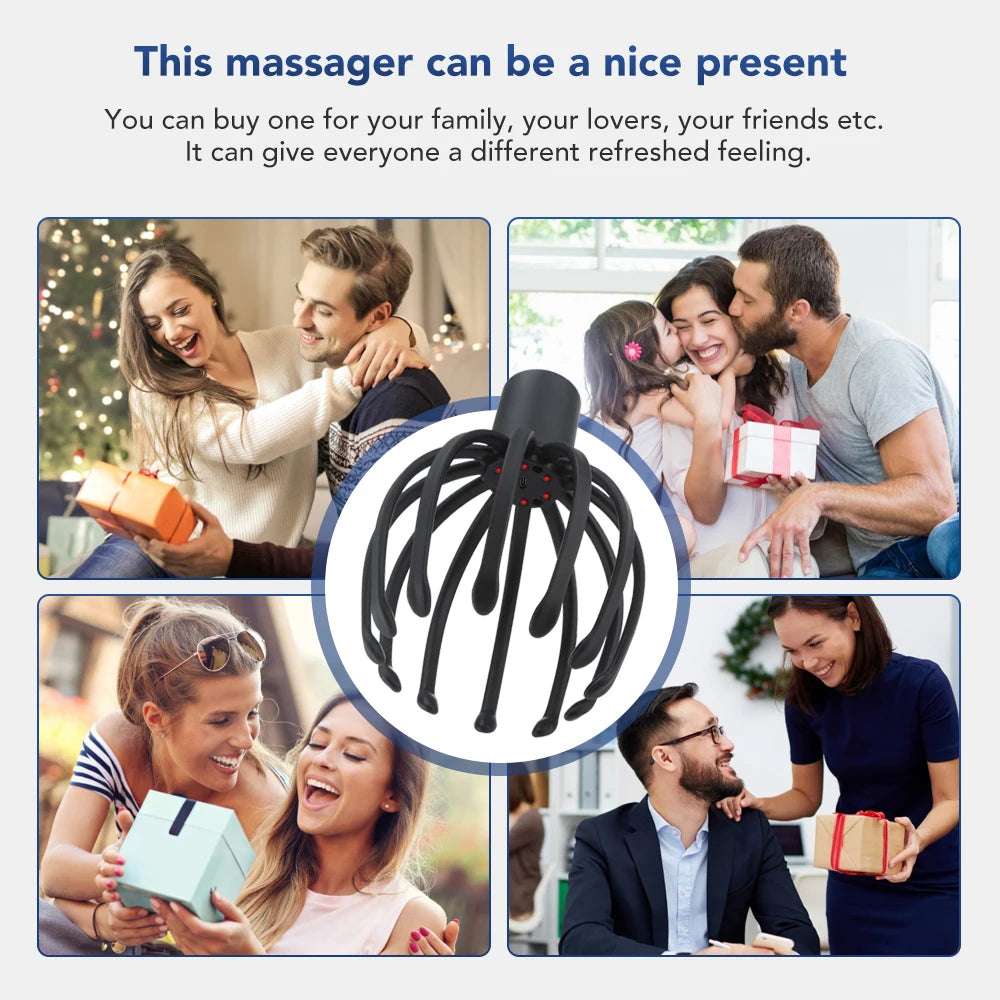 Intelligent Electric Octopus Head Massager Soul Extraction, Head Scratching Meridian Dredging, Scalp Massage And Relaxation Tool