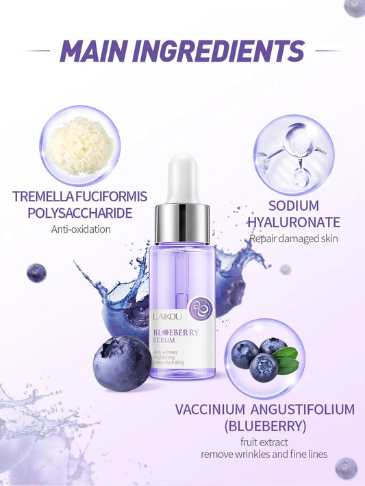 LAIKOU Japanese Blueberry Face Serum – Anti-Wrinkle Hydrating Essence