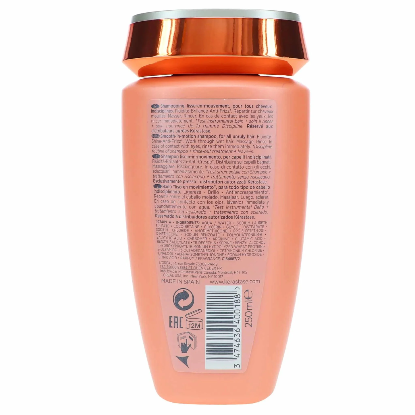 משמעת שמפו נטול סולפטים Bain Fluidealiste לשיער לא סורר 250 מ"ל/8.5oz