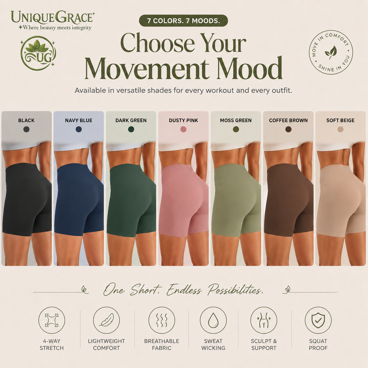 High-Waist Seamless Yoga Biker Shorts for Woman