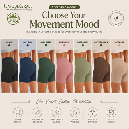 High-Waist Seamless Yoga Biker Shorts for Woman
