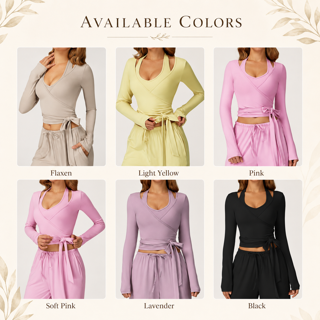 Women’s Long Sleeve Yoga Wrap Top – Slim Fit Pilates Shirt