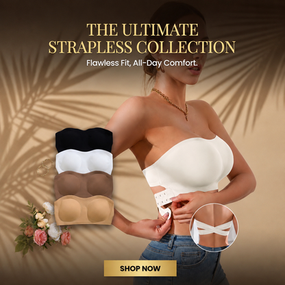 Wireless Strapless Side-Buckle Bra – Seamless Anti-Slip Support