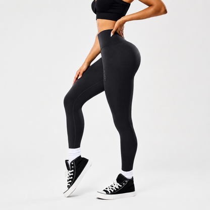 Seamless Butt-Lifting Yoga Leggings with Cross Waistband