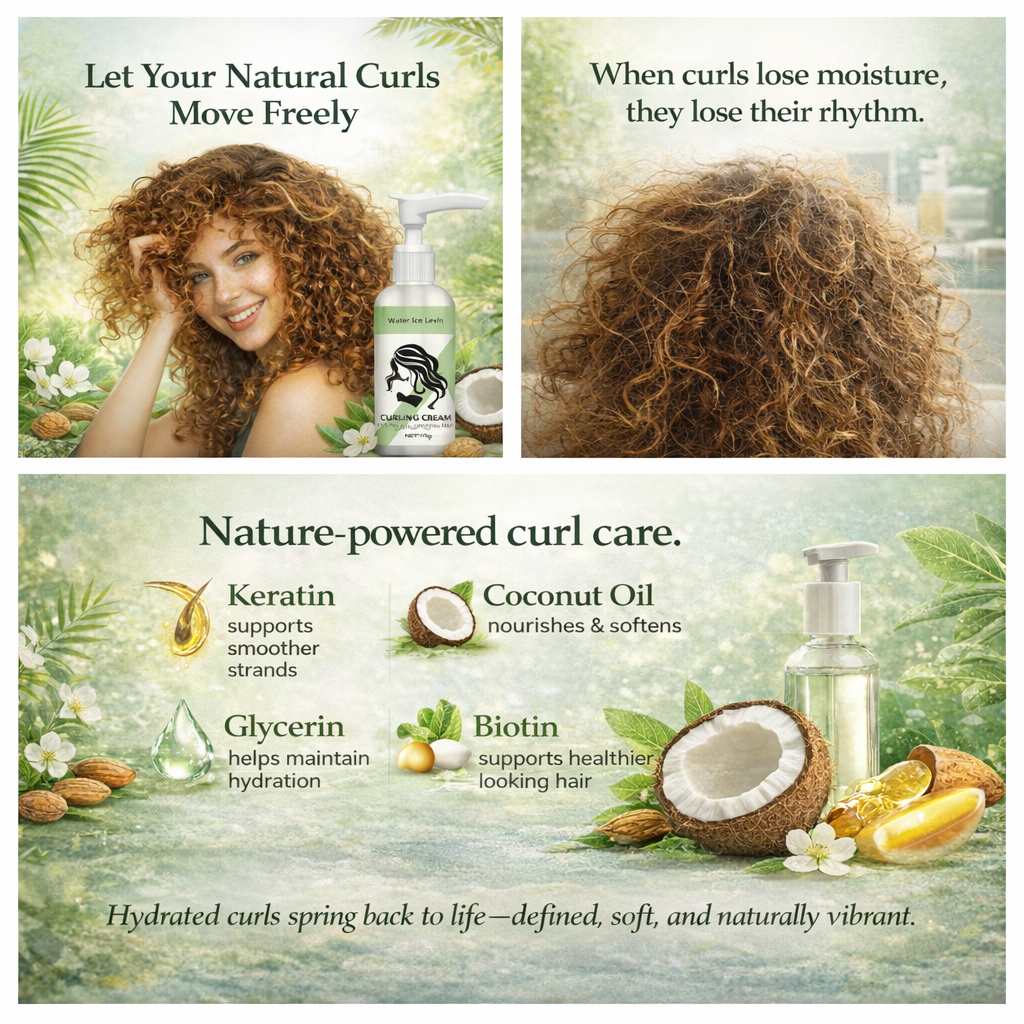 Curly Hair Elastin, Curl Defining Cream for Wavy Hair, Hair Enhancer Moisturizing, Curl Boost Defining Cream Hair Repairing Bounce, for Frizz Control & Color Treated, Curl Moisturizer