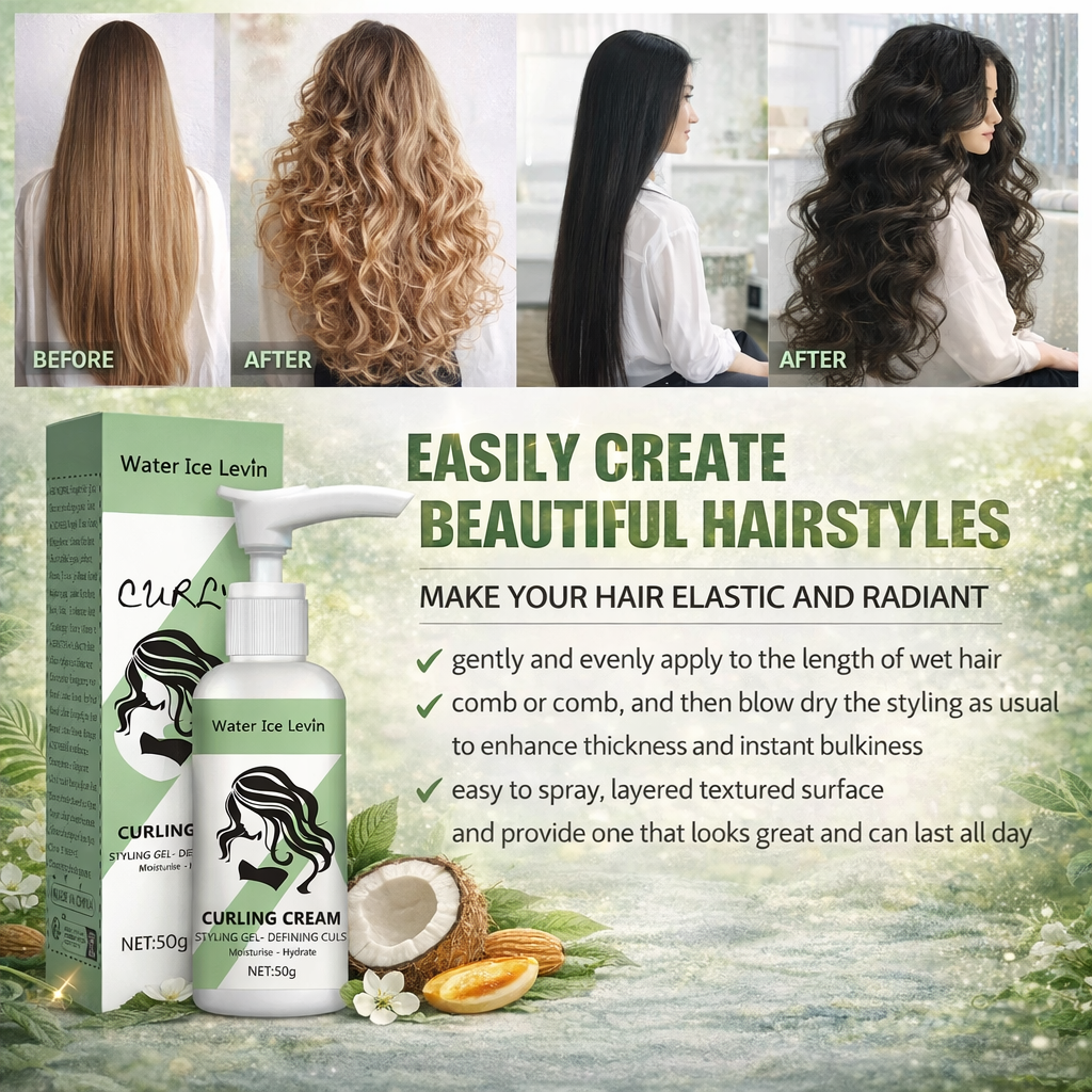 Curly Hair Elastin, Curl Defining Cream for Wavy Hair, Hair Enhancer Moisturizing, Curl Boost Defining Cream Hair Repairing Bounce, for Frizz Control & Color Treated, Curl Moisturizer