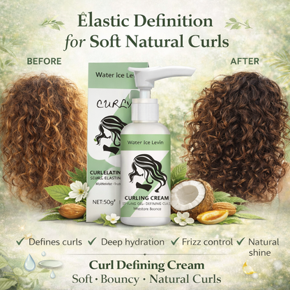 Curly Hair Elastin, Curl Defining Cream for Wavy Hair, Hair Enhancer Moisturizing, Curl Boost Defining Cream Hair Repairing Bounce, for Frizz Control & Color Treated, Curl Moisturizer