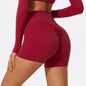 High-Waist Scrunch Yoga Shorts | Seamless Fitness Shorts