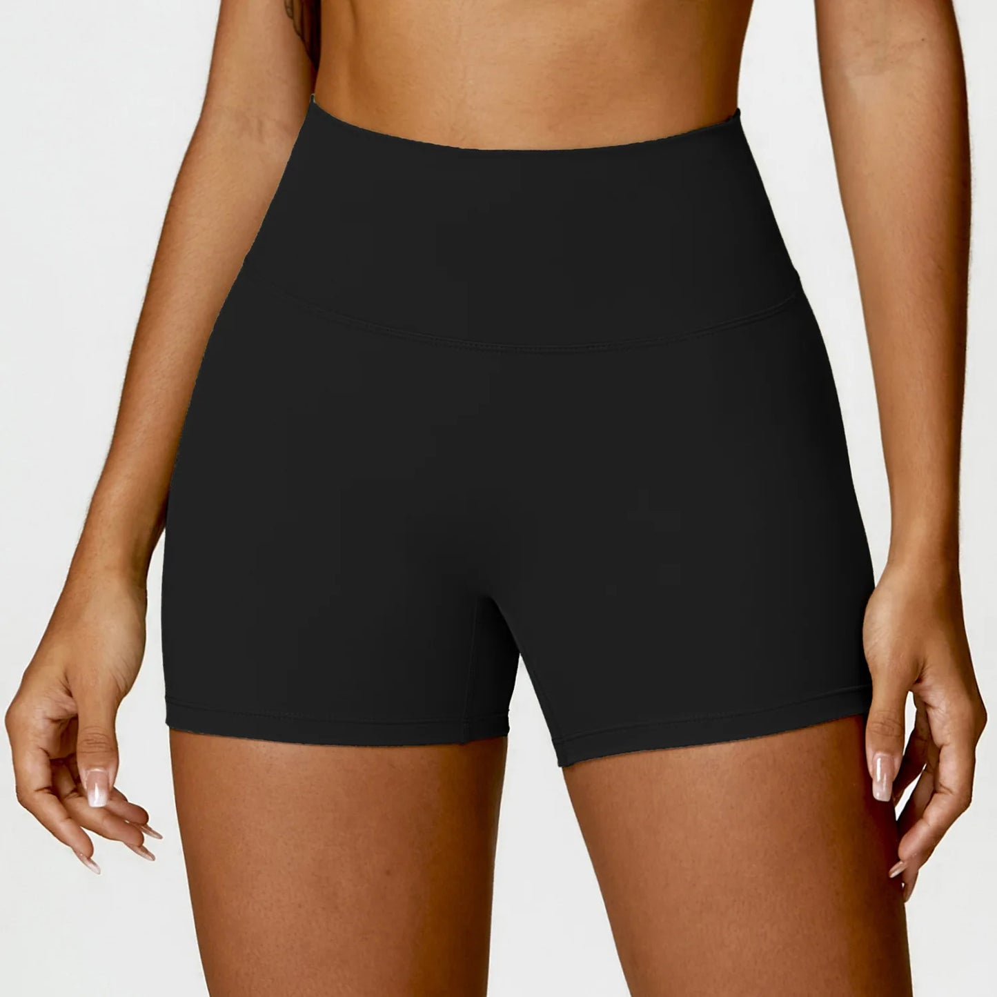 High-Waist Scrunch Yoga Shorts | Seamless Fitness Shorts