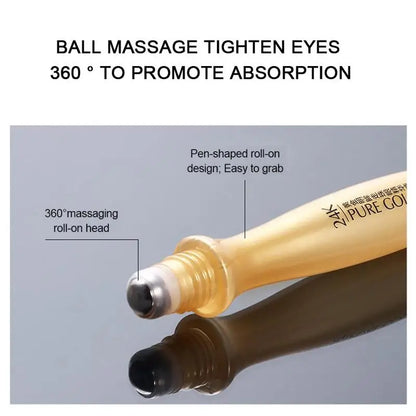 24K Gold Helle Eye Roller Augen Creme Feuchtigkeitsspendende Feuchtigkeitsspendende Augen Serum Augen Pflege Augenringe Entfernung Anti Auge Taschen 15ml L2P8
