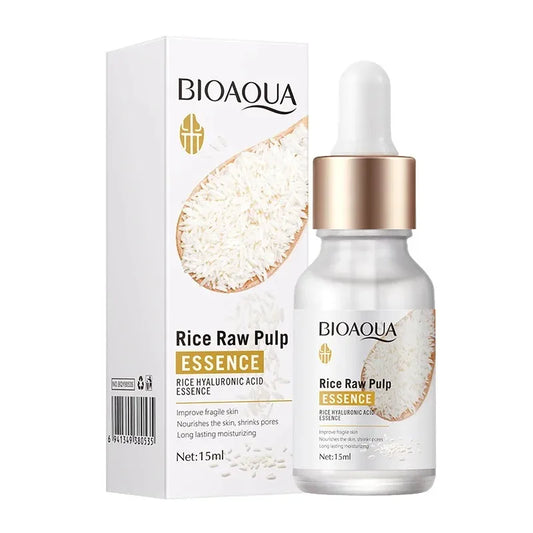 Rice Raw Pulp Serum Hyaluronic Acid Face Nourishing Moisturizing Whitening Anti-Wrinkle Shrinks Pores Skin Care Beauty Health
