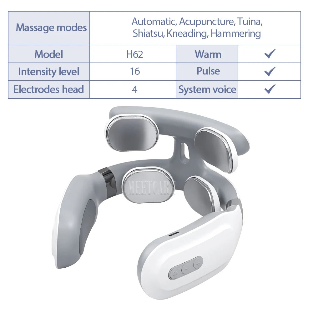 TENS Pulse Rücken Nackenmassage Wireless Smart Sholder Cervical Massager Heizung Linderung Schmerzen Muscle Punch Schlagen Gesundheit