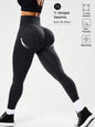 Seamless Butt-Lifting Yoga Leggings with Cross Waistband