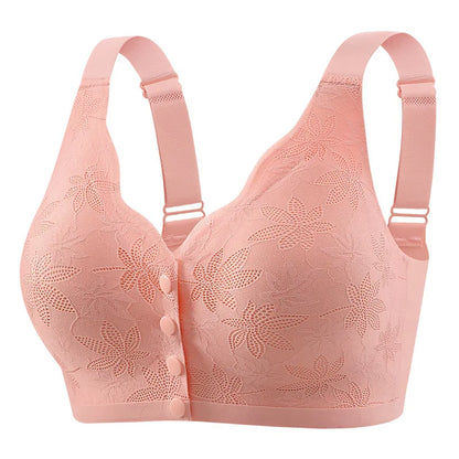 Floral Lace Front-Closure Comfort Bra | M–4XL