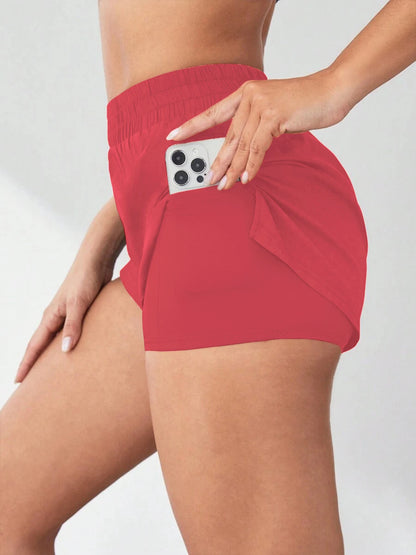 Women’s 2-in-1 High Waist Training Shorts with Pocket