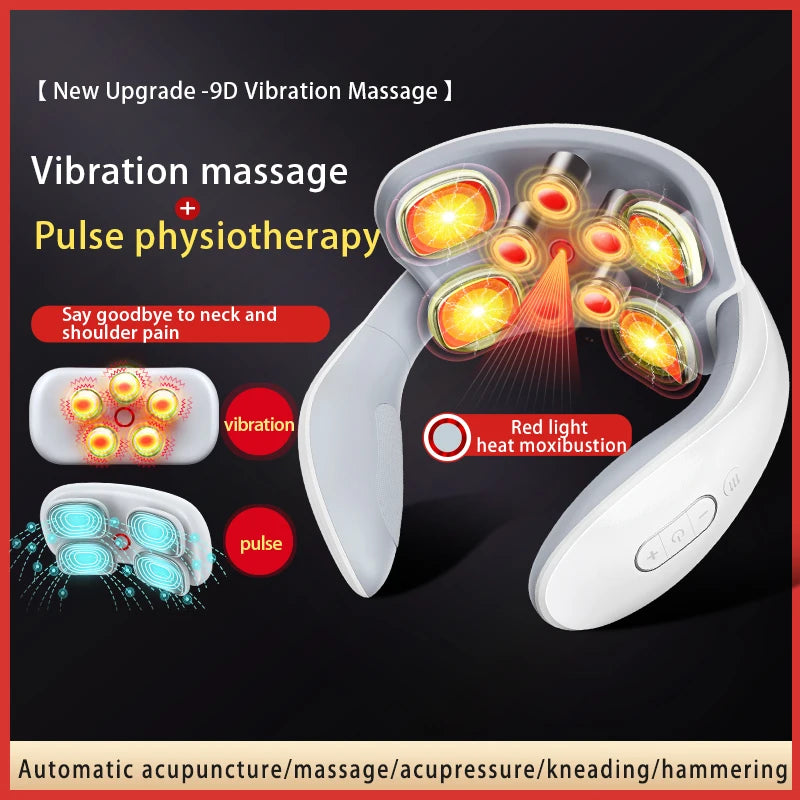 Upgraded Neck Smart Massager — TENS Pulse Therapy &amp; 8D Simulated Techniques