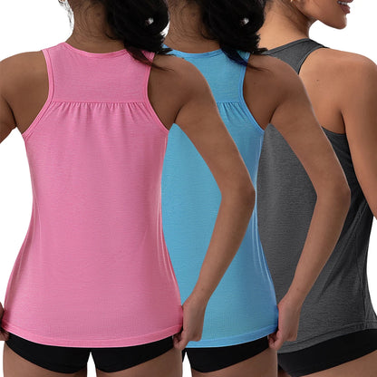 FlowSoft Gathered-Neck Yoga Tank Top