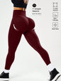 Seamless Butt-Lifting Yoga Leggings with Cross Waistband