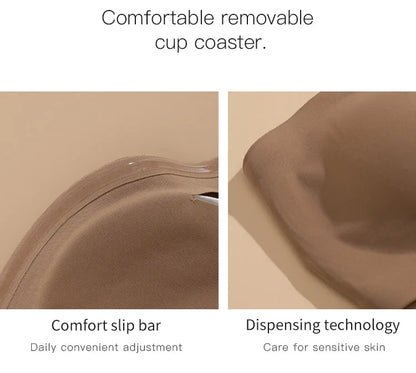 Wireless Strapless Side-Buckle Bra – Seamless Anti-Slip Support