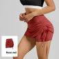 Ruched High-Waist Yoga Skirt with Built-In Safety Shorts