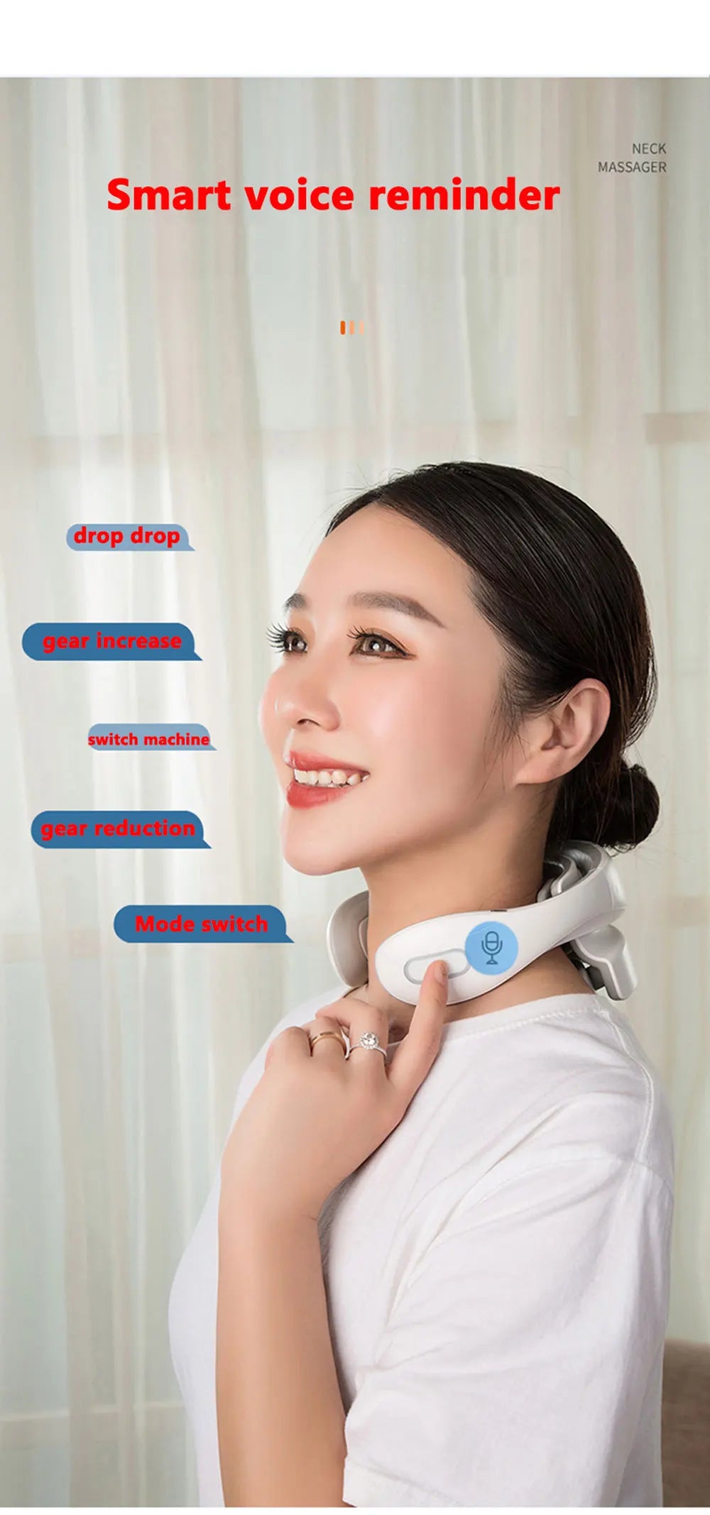 Upgraded Neck Smart Massager — TENS Pulse Therapy &amp; 8D Simulated Techniques