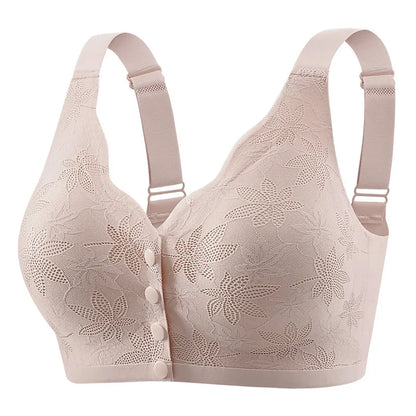Floral Lace Front-Closure Comfort Bra | M–4XL