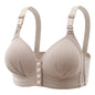 Soft Ribbed Wireless Push Up Bra High Elastic Front Buckle 3D Cups Breathable Comfort No Steel Ring Sizes M-XXXL