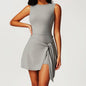 Tie-Wrap Active Dress with Built-In Shorts