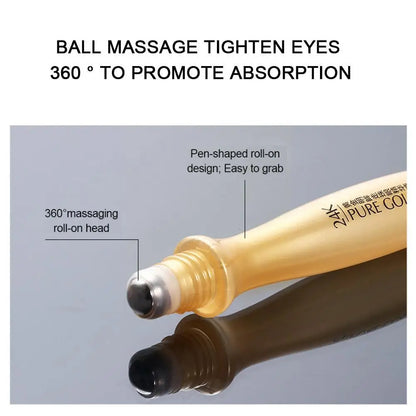 24K Gold Helle Eye Roller Augen Creme Feuchtigkeitsspendende Feuchtigkeitsspendende Augen Serum Augen Pflege Augenringe Entfernung Anti Auge Taschen 15ml L2P8