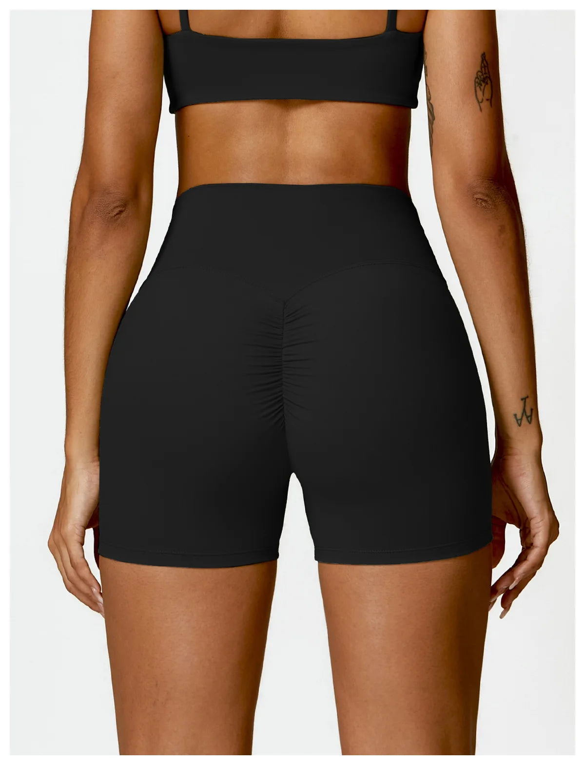 High-Waist Scrunch Yoga Shorts | Seamless Fitness Shorts