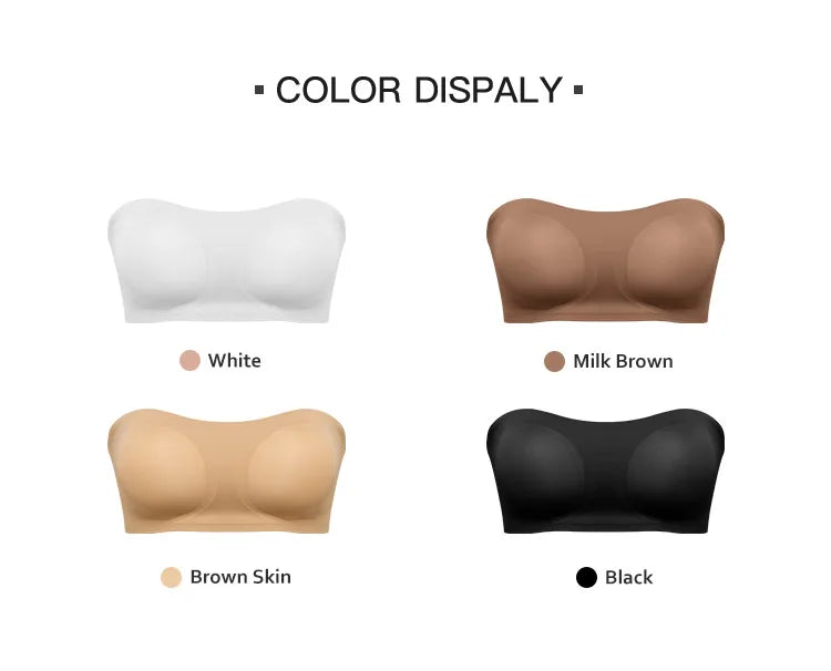 Wireless Strapless Side-Buckle Bra – Seamless Anti-Slip Support
