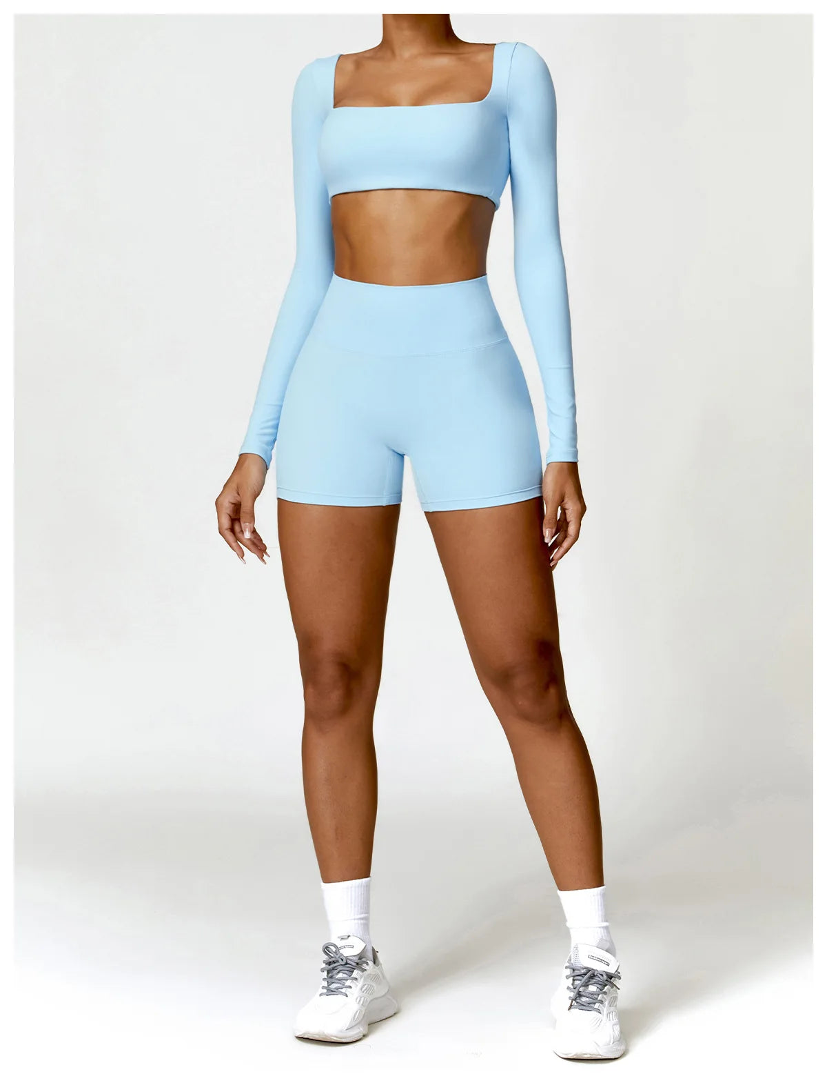 High-Waist Scrunch Yoga Shorts | Seamless Fitness Shorts