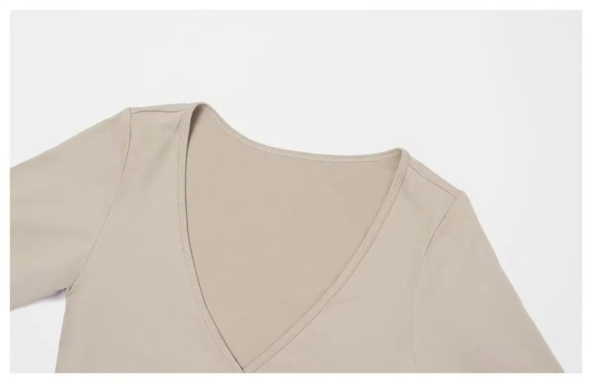 Women’s Long Sleeve Yoga Wrap Top – Slim Fit Pilates Shirt