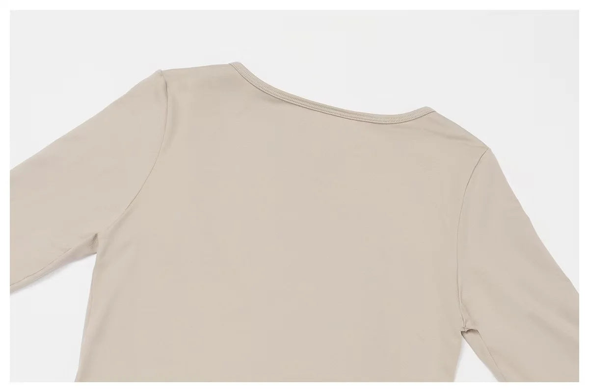 Women’s Long Sleeve Yoga Wrap Top – Slim Fit Pilates Shirt