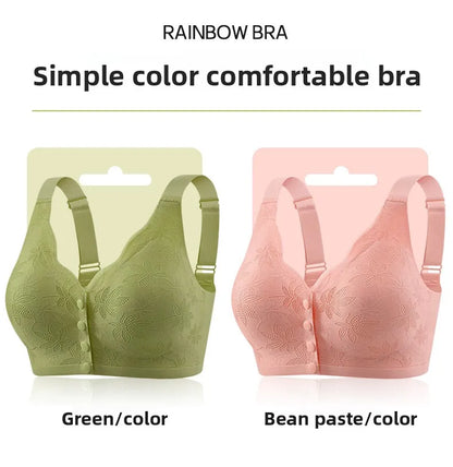 Floral Lace Front-Closure Comfort Bra | M–4XL