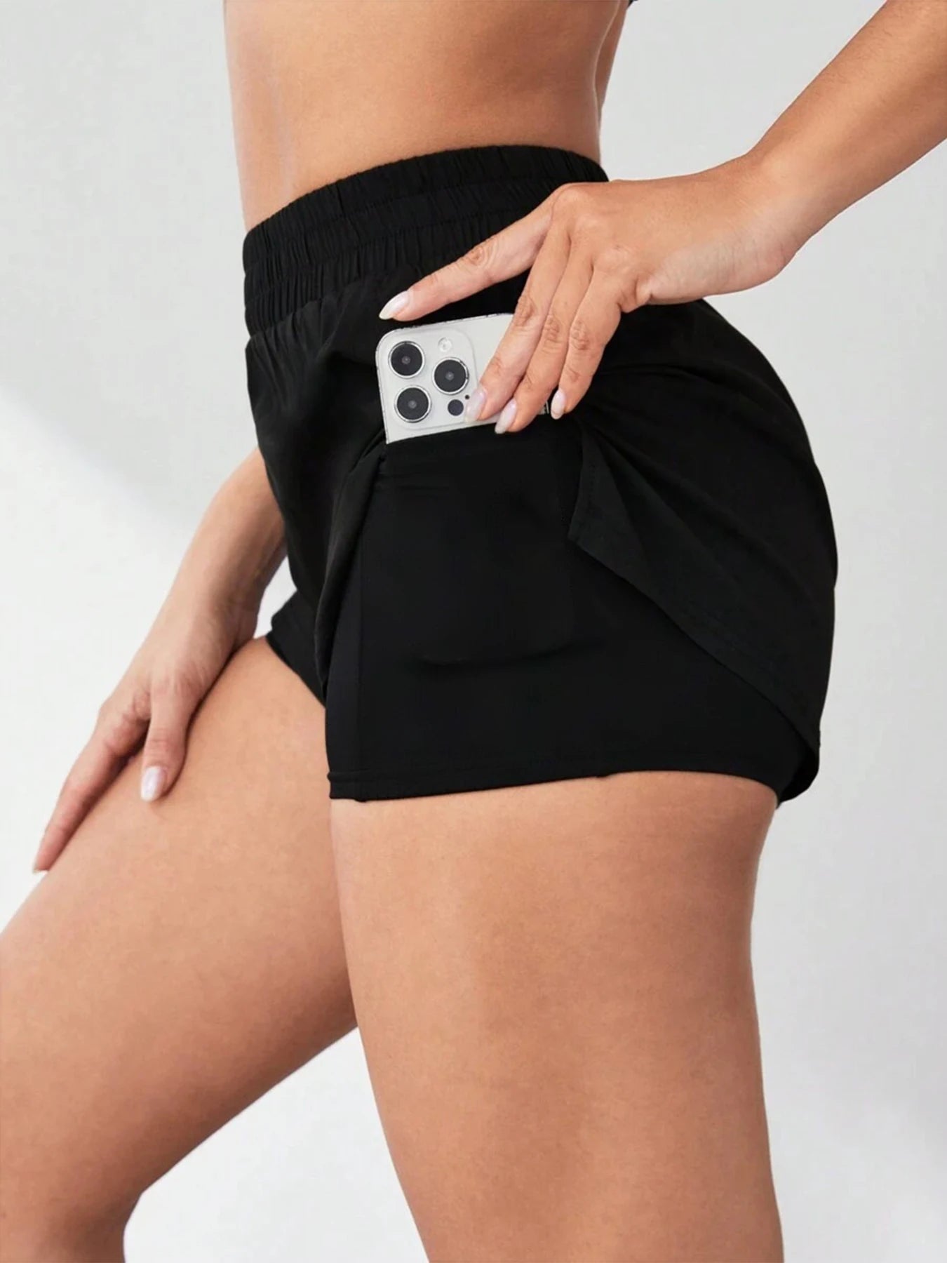 Women’s 2-in-1 High Waist Training Shorts with Pocket