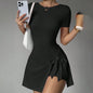 Tie-Wrap Active Dress with Built-In Shorts