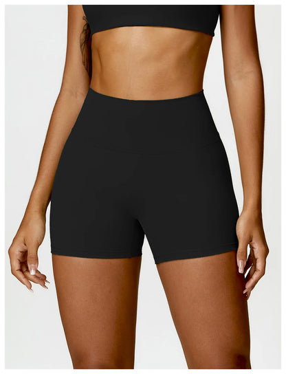 High-Waist Scrunch Yoga Shorts | Seamless Fitness Shorts