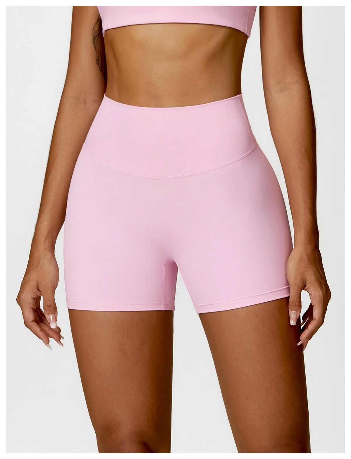 High-Waist Scrunch Yoga Shorts | Seamless Fitness Shorts