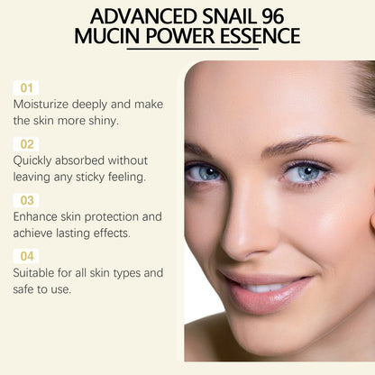 חילזון מתקדם של Ouhoe 96 Mucin Power Essence - הידרציה אינטנסיבית ותיקון עור (100 מ"ל)