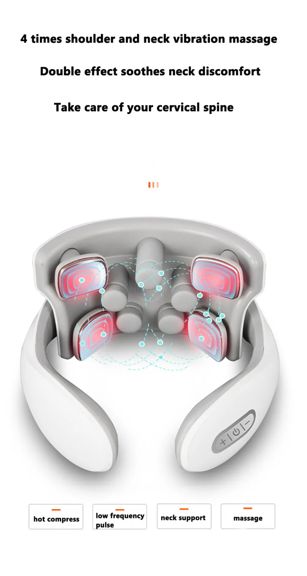 Upgraded Neck Smart Massager — TENS Pulse Therapy &amp; 8D Simulated Techniques