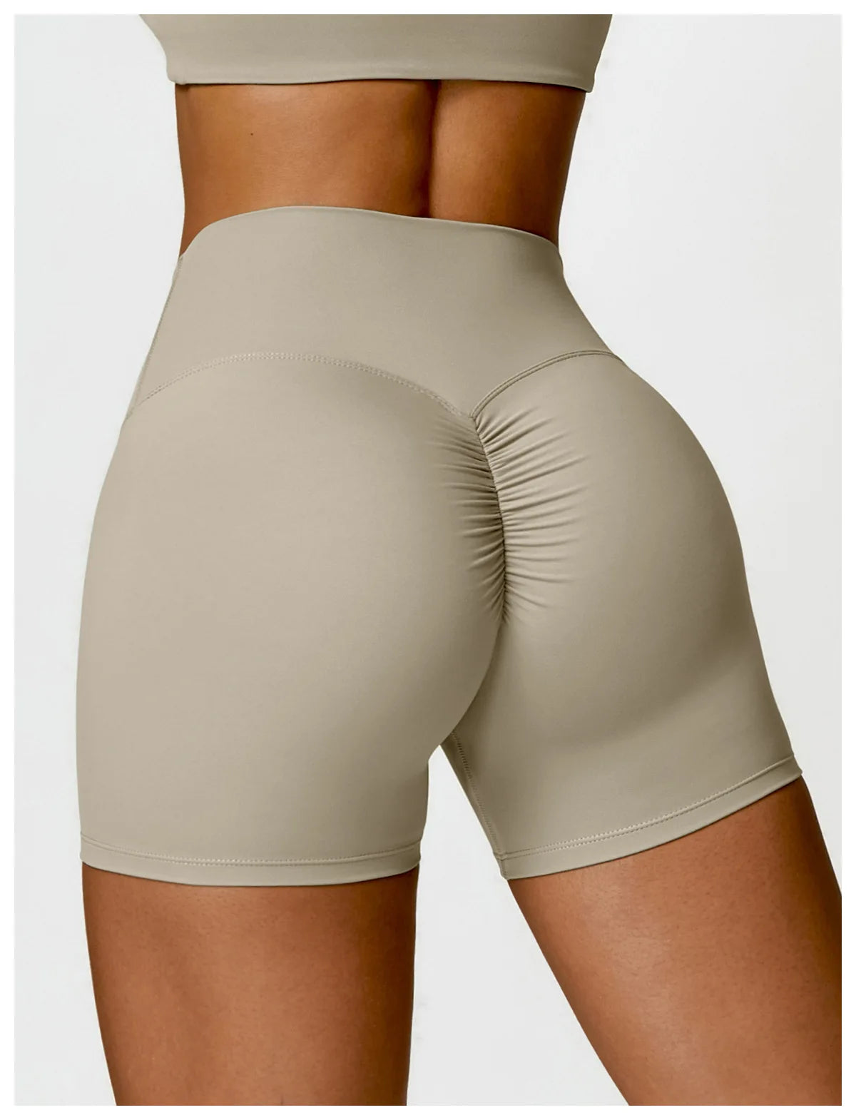 High-Waist Scrunch Yoga Shorts | Seamless Fitness Shorts